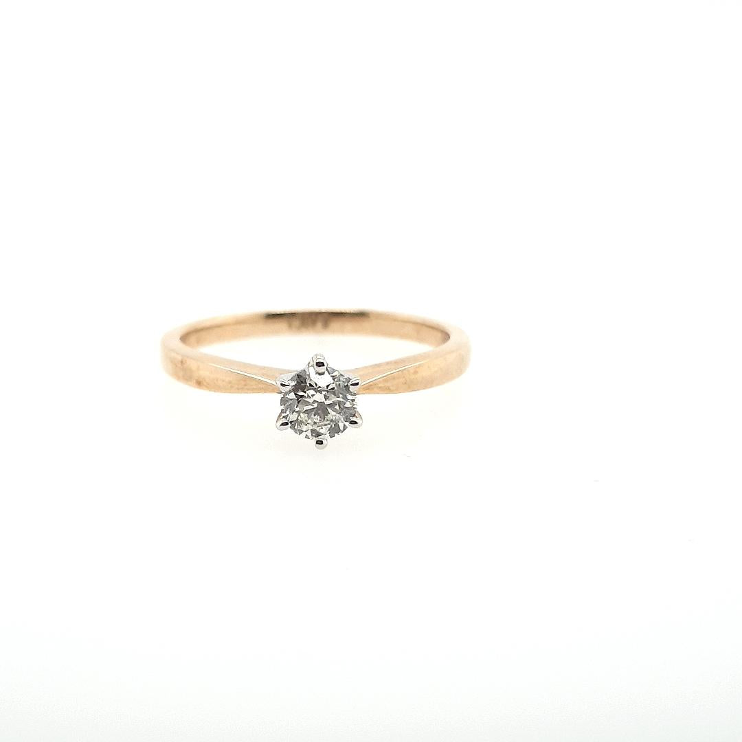 9ct Yellow Gold 0.40ct Round Brilliant Diamond Solitaire Ring