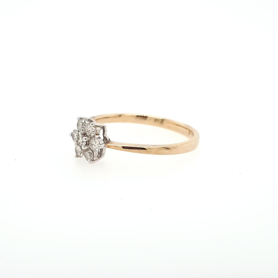 9ct Yellow Gold Flower Cluster Diamond Ring