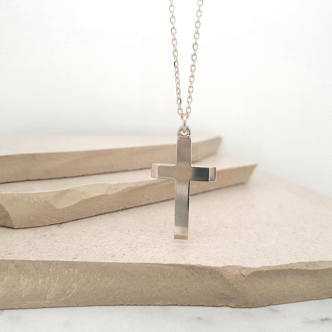 Sterling Silver Medium Cross Necklace