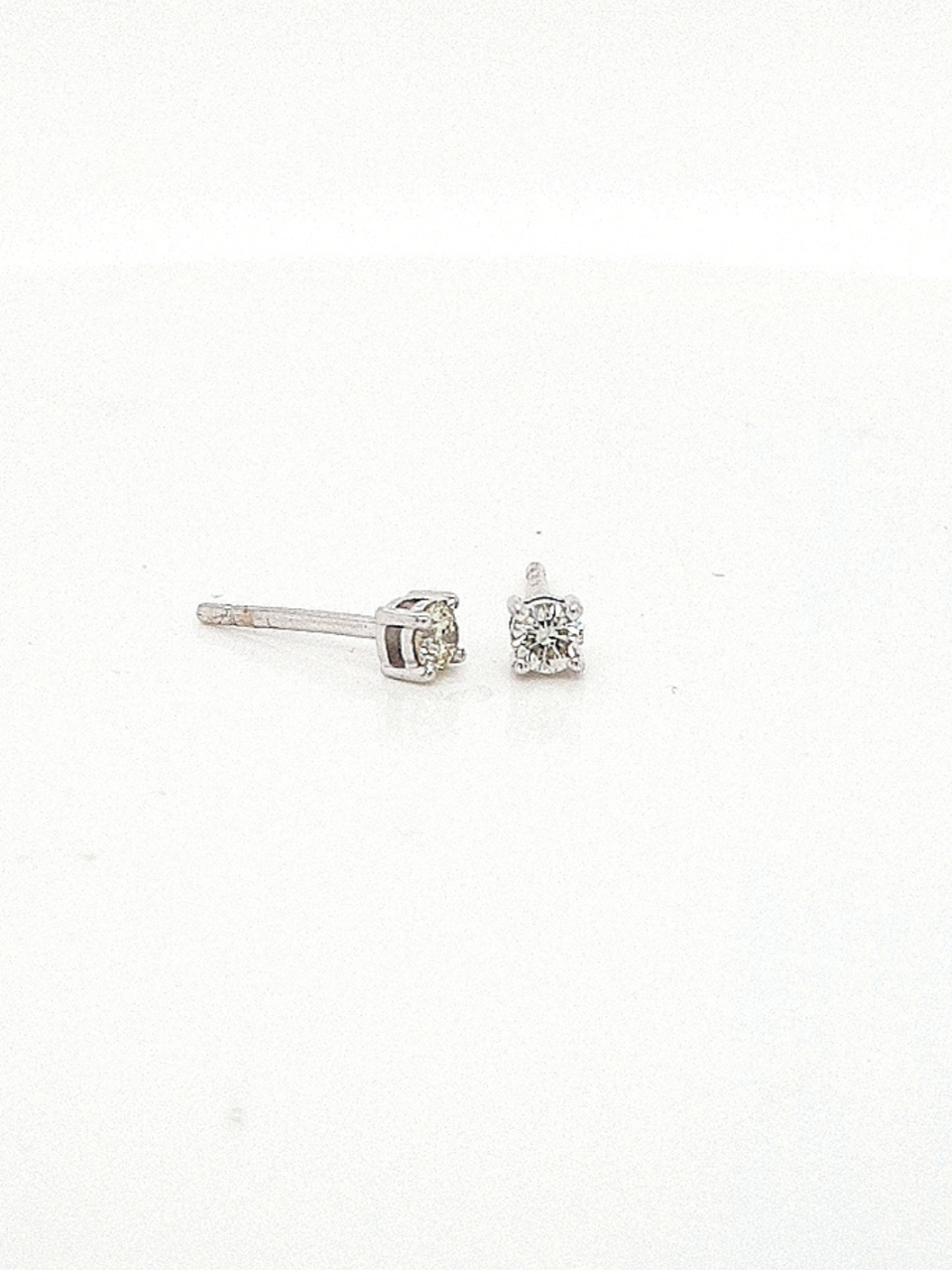 Diamond 0.20ct Round Brilliant 9ct White Gold Four Claw Stud Earrings