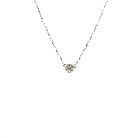 Diamond 0.15ct Cluster Pendant Necklace 0.15ct on 18ct White Gold chain