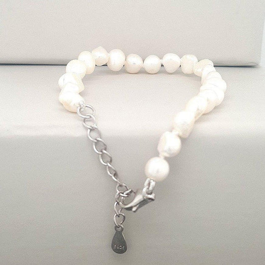 White Keshi Freshwater Pearl Bracelet