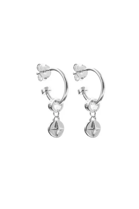Stolen Girlfriends Club Sterling Silver  Star Plate Anchor Sleeper Earrings
