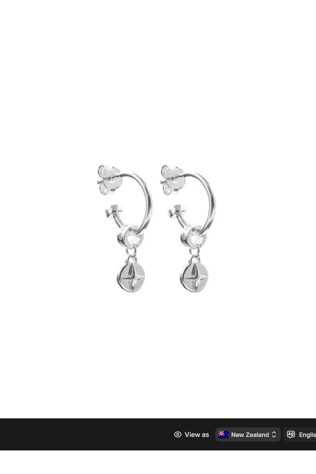 Stolen Girlfriends Club Sterling Silver  Star Plate Anchor Sleeper Earrings