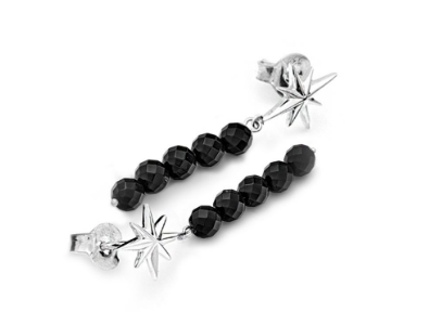 Stolen Girlfriends Club Black Onyx Orbs Drop Stud Earrings