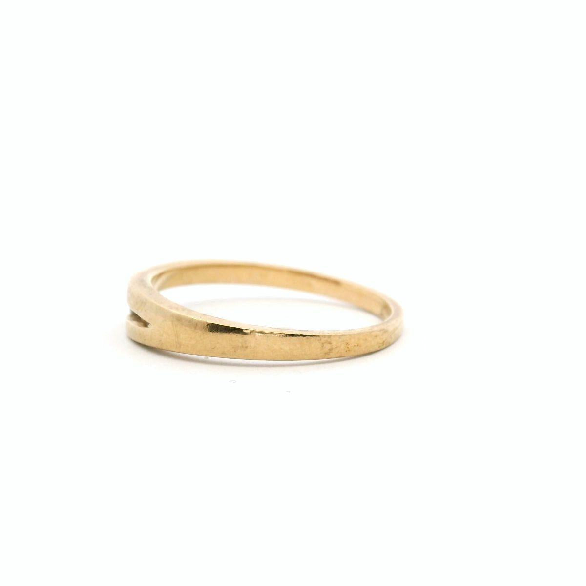 Estate 9ct Yellow Gold Diamond Split Band Ring