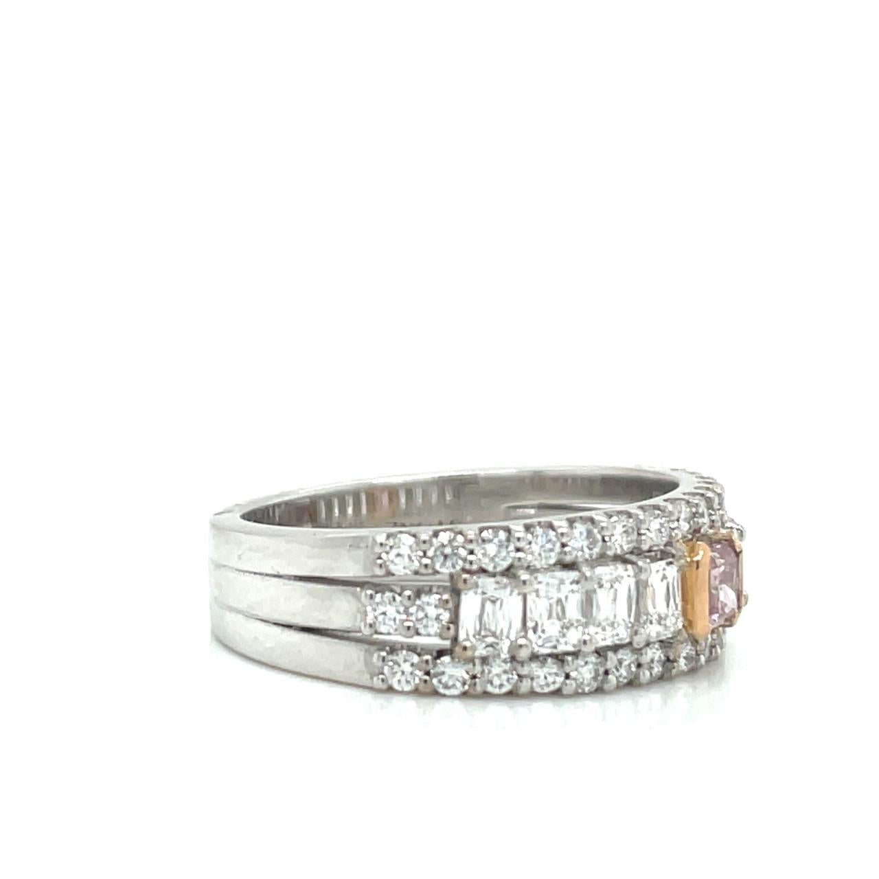 Pink Diamond & White Diamond 18ct White Gold Multi Shape Ring