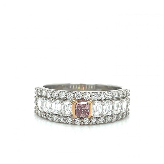 Pink Diamond & White Diamond 18ct White Gold Multi Shape Ring