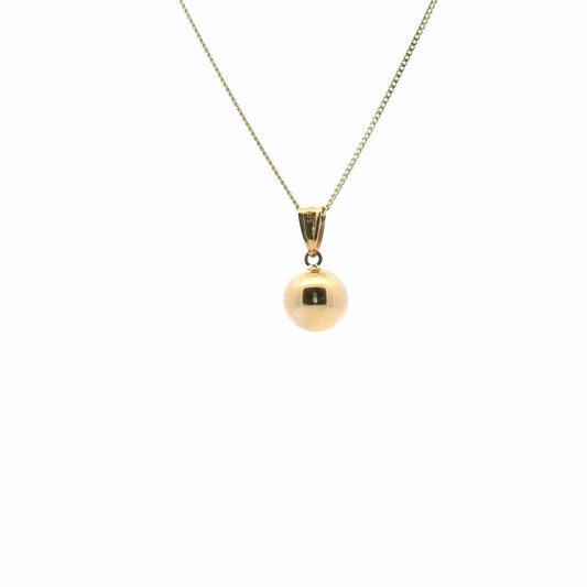 9ct Yellow Gold 9.5mm Full Ball Pendant