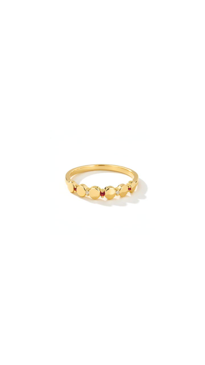 Ruby & Diamond 9ct Yellow Gold Ring