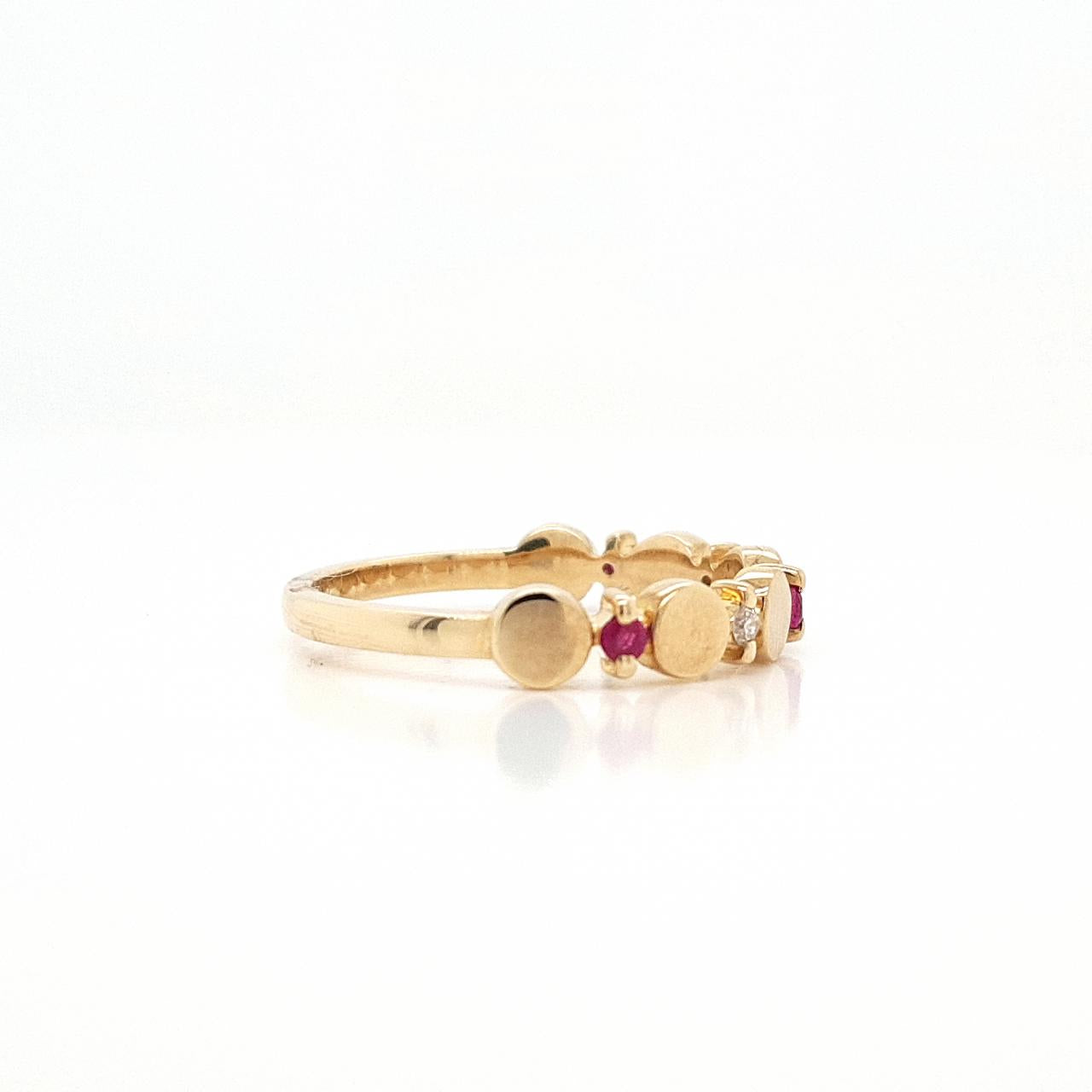 Ruby & Diamond 9k Yellow Gold Ring