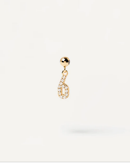 PD Paola 18ct Gold Plated Number 6 Charm