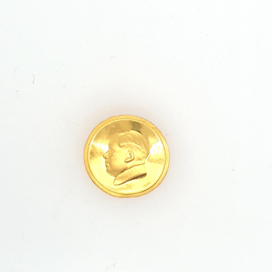 Estate 24ct Yellow Gold Man Face Brooch