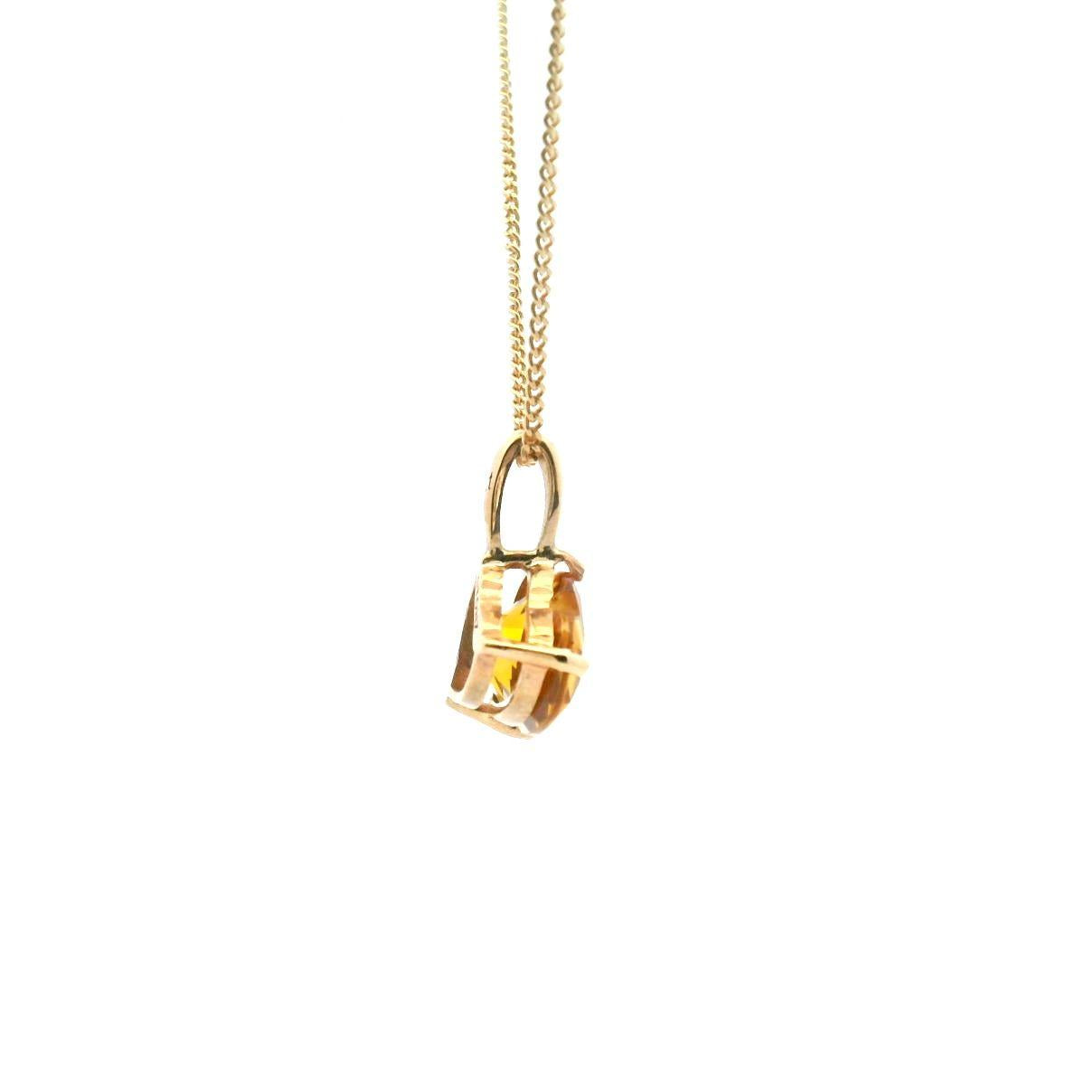 9ct Yellow Gold Heart Shape Citrine Pendant