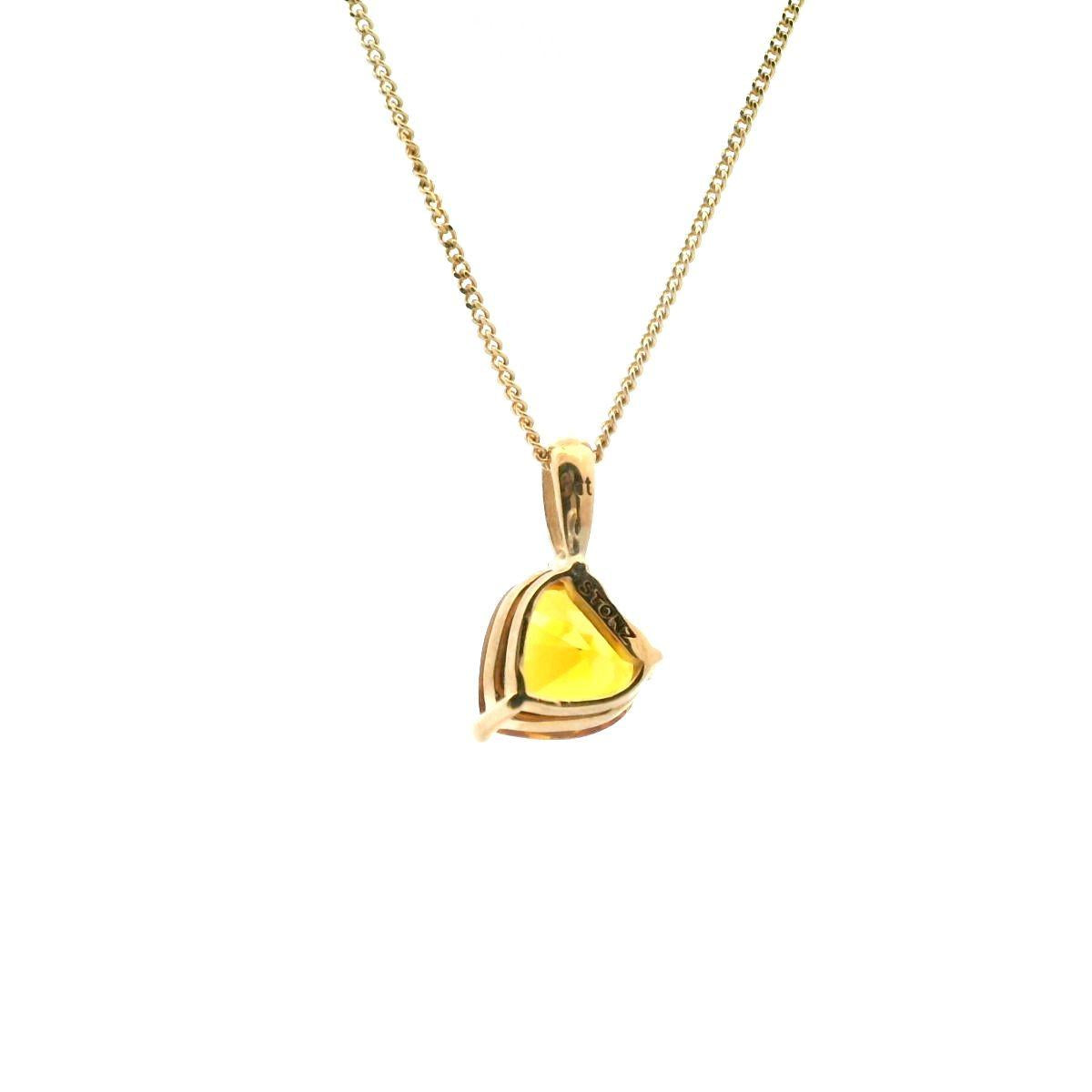 9ct Yellow Gold Heart Shape Citrine Pendant