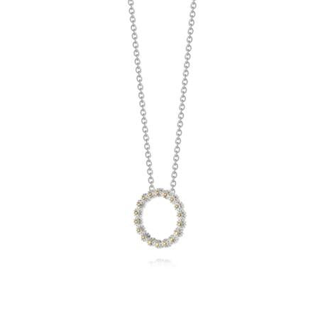 Daisy London Sterling Silver & 18ct Yellow Gold Plated 15mm Lota Daisy Chain Necklace