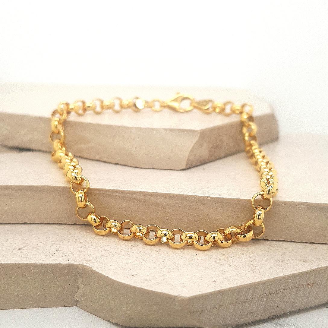 9ct Yellow Gold Round Belcher Chain Bracelet