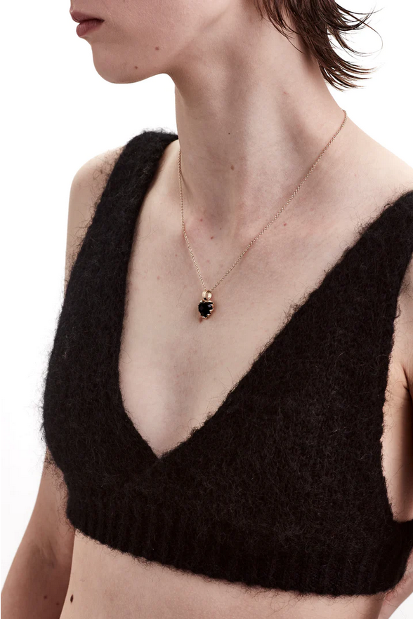 Stolen Girlfriends Club 18ct Yellow Gold Plated Black Onyx Love Claw  Necklace