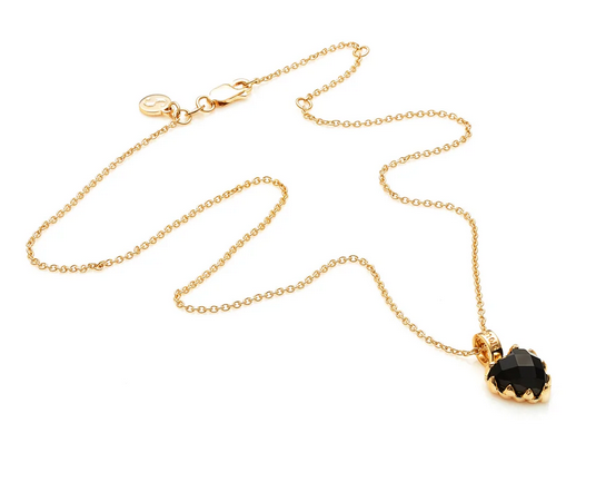 Stolen Girlfriends Club 18ct Yellow Gold Plated Black Onyx Love Claw  Necklace