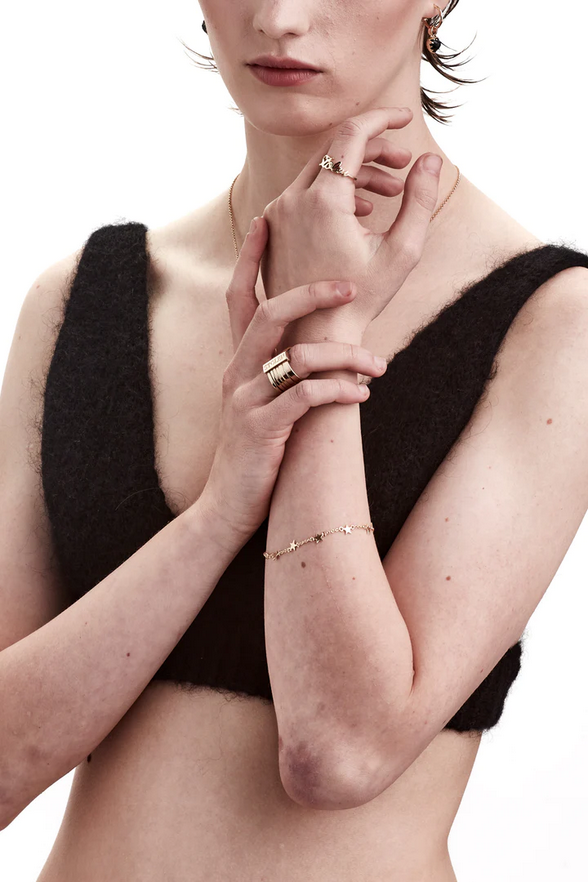 Stolen Girlfriends Club 18ct Yellow Gold Plated Stolen Star  Bracelet