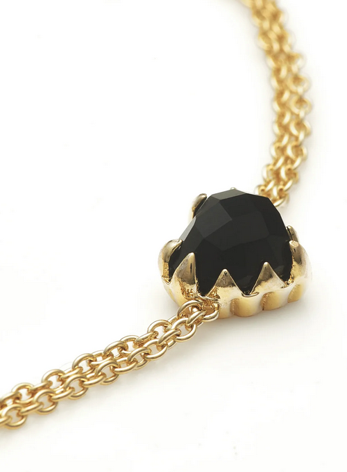 Stolen Girlfriends Club 18ct Yellow Gold Plated Love Claw Bracelet with Onyx