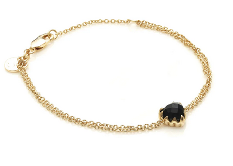 Stolen Girlfriends Club 18ct Yellow Gold Plated Love Claw Bracelet with Onyx