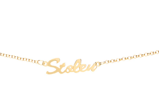 Stolen Girlfriends Club 18ct Yellow Gold Plated Stolen Script Bracelet