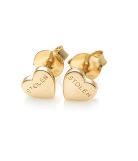 Stolen Girlfriends Club 18ct Yellow Gold Plated Stolen Heart Stud Earrings