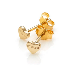 Stolen Girlfriends Club 18ct Yellow Gold Plated Tiny Stolen Heart Stud Earrings