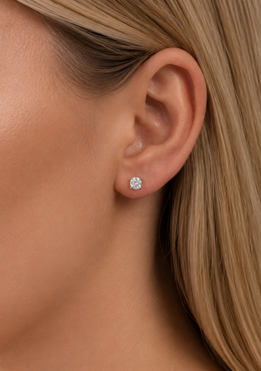 Lab Grown Diamond 14ct White Gold 0.77ct Stud Earrings