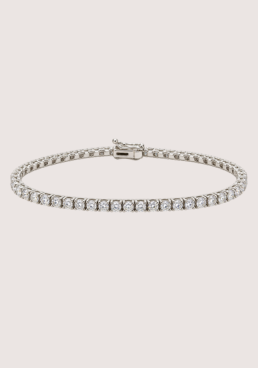 14ct White Gold 4.50ct Lab Grown Diamond Tennis Bracelet