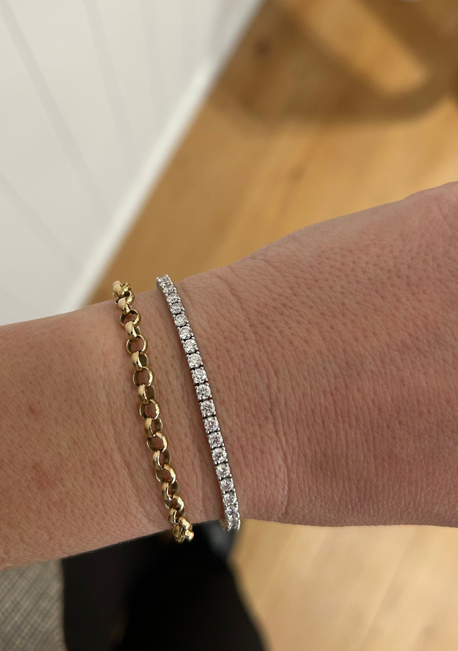 14ct White Gold 4.50ct Lab Grown Diamond Tennis Bracelet
