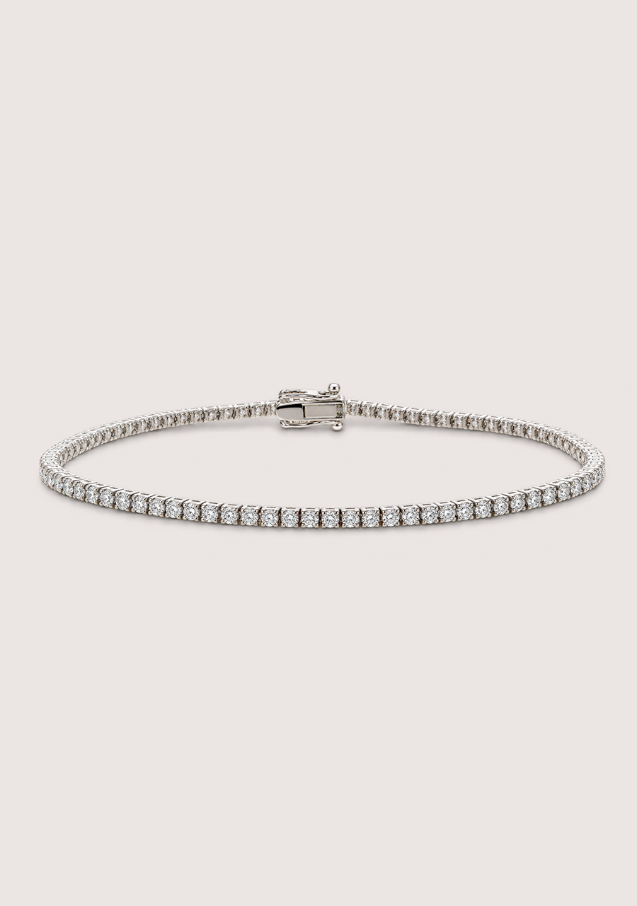 14ct White Gold 2ct  Lab Grown Diamond Tennis Bracelet