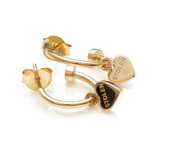 Stolen Girlfriends Club 18ct Yellow Gold Plated Stolen Heart Anchor Sleeper Earrings