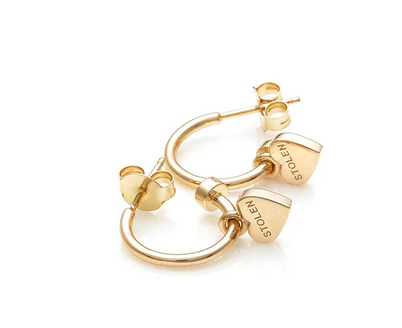Stolen Girlfriends Club 18ct Yellow Gold Plated Stolen Heart Anchor Sleeper Earrings