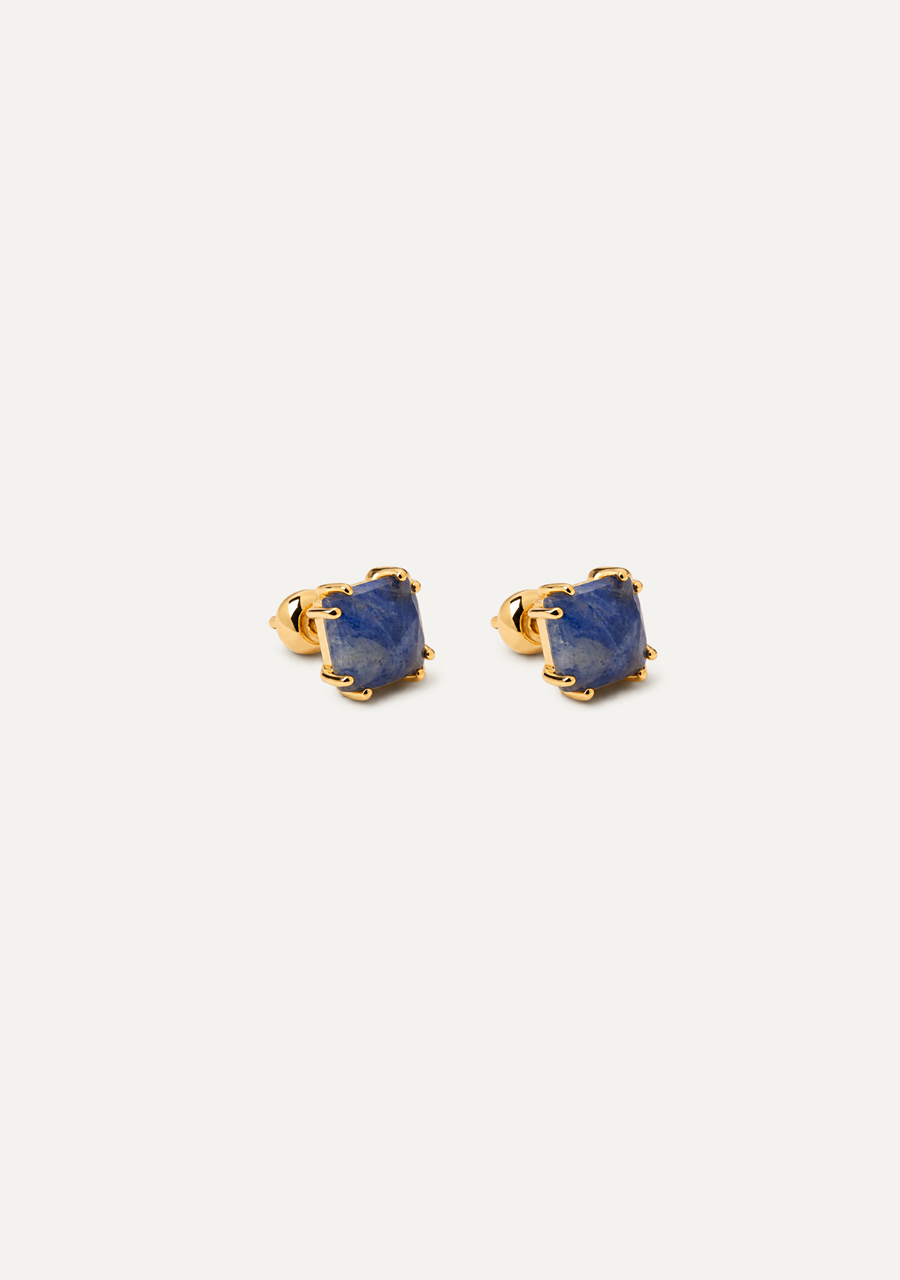 PD Paola 18ct Yellow Gold Plated Suki Sodalite Earrings