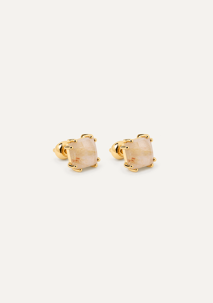 PD Paola 18ct Yellow Gold Plated Suki Rutile Quartz Earrings