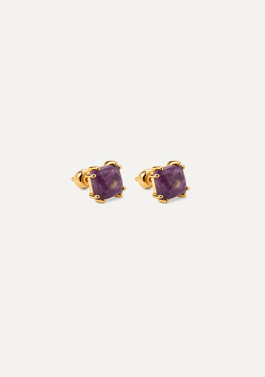 PD Paola 18ct Yellow Gold Plated Suki Charoite Earrings