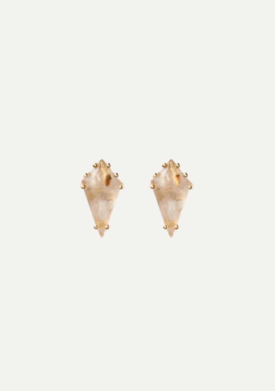 PD Paola 18ct Yellow Gold Plated Akiro Rutile Quartz Earrings