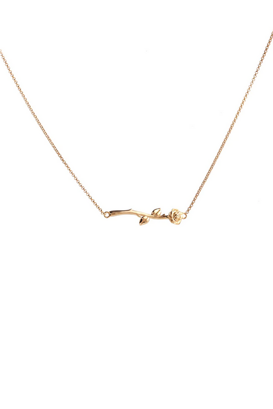 Stolen Girlfriends Club 18ct Yellow Gold Plated Rose Bar Necklace