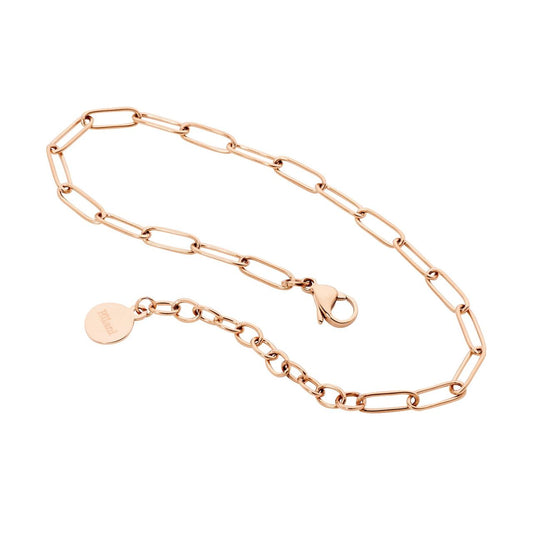 Ellani Stainless Steel & IP Rose Gold Plated Paperclip Chain Bracelet