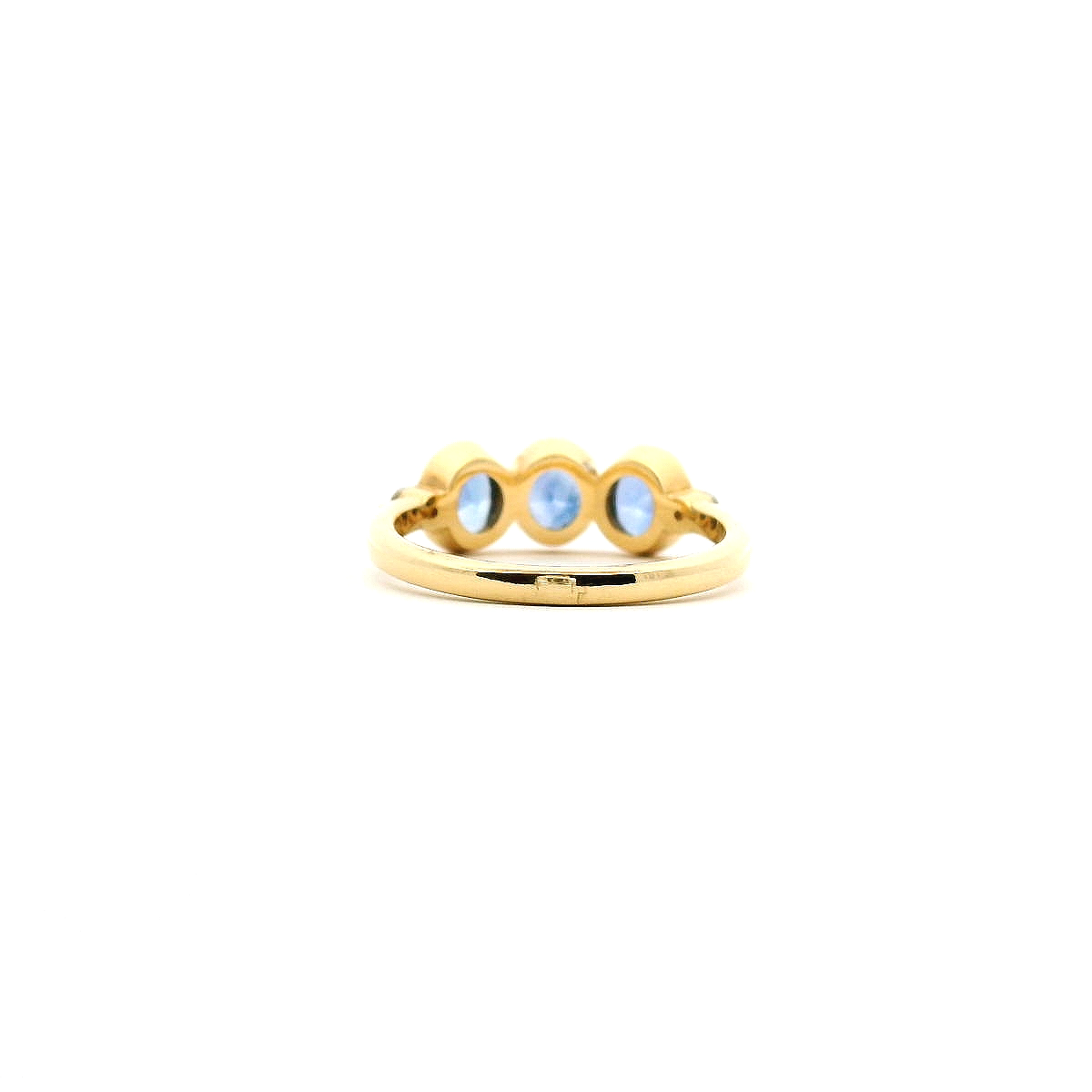 Sapphire & Diamond 9ct Yellow Gold Bezel & Claw Set Ring