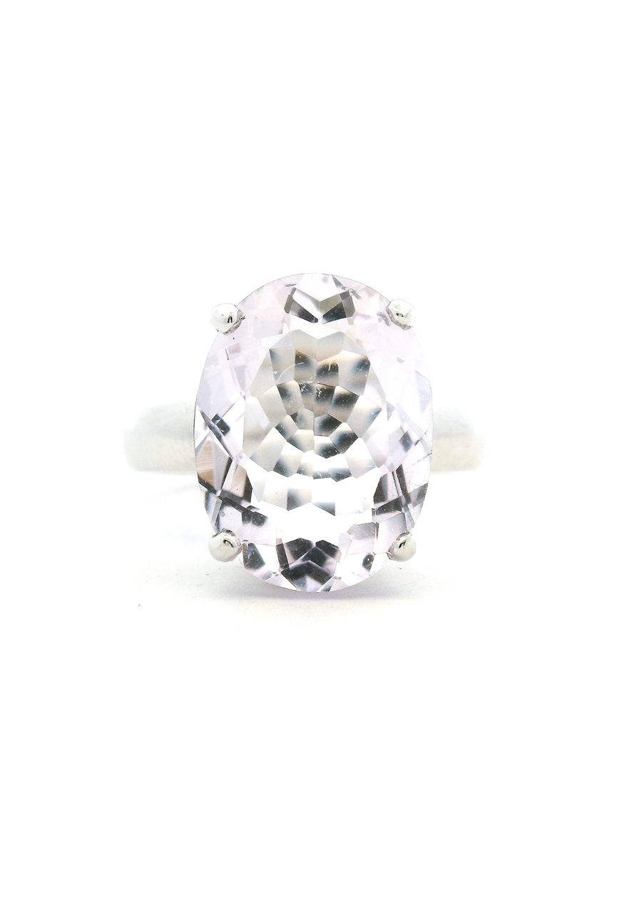 Amethyst 9k & 14k White Gold Ring