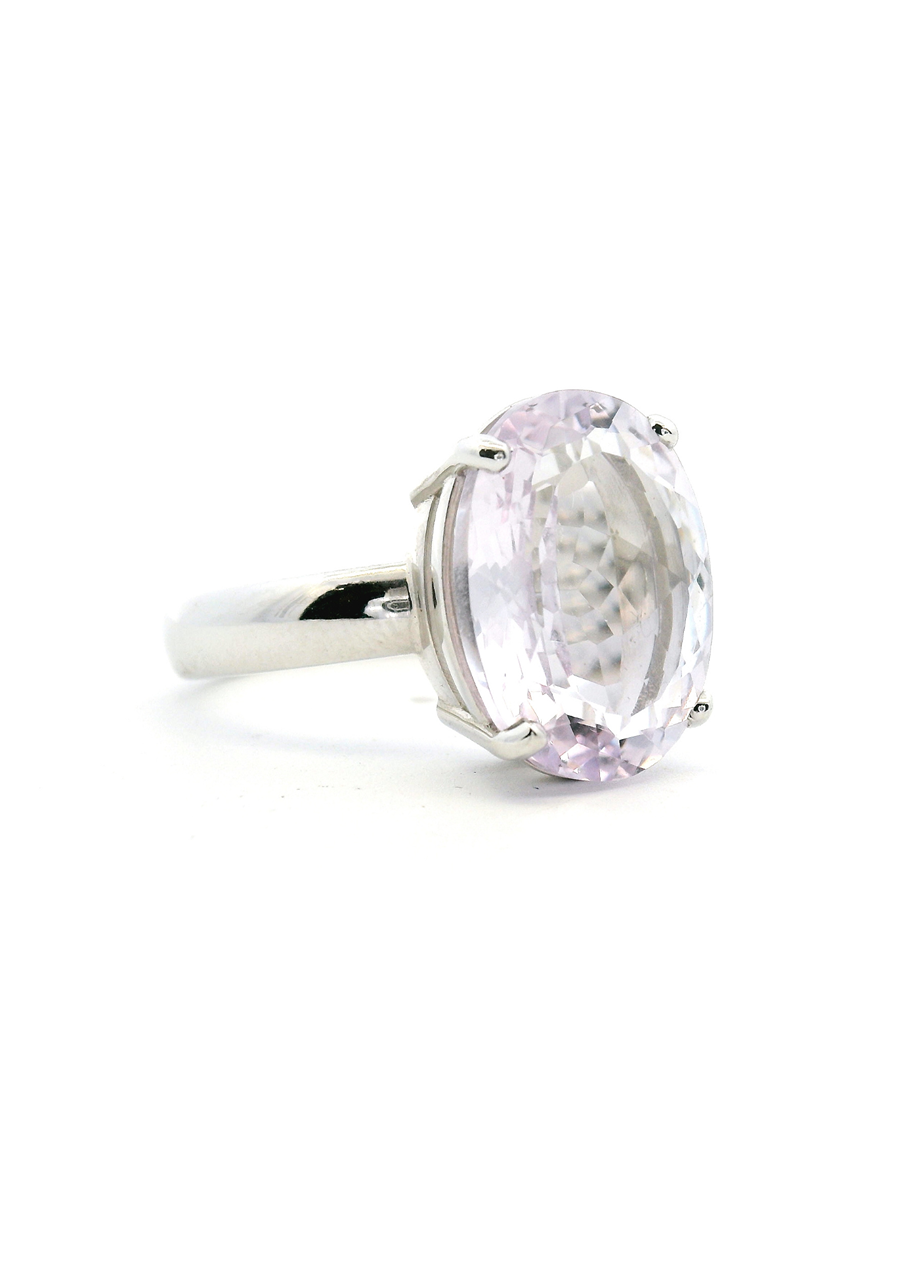 Amethyst 9k & 14k White Gold Ring