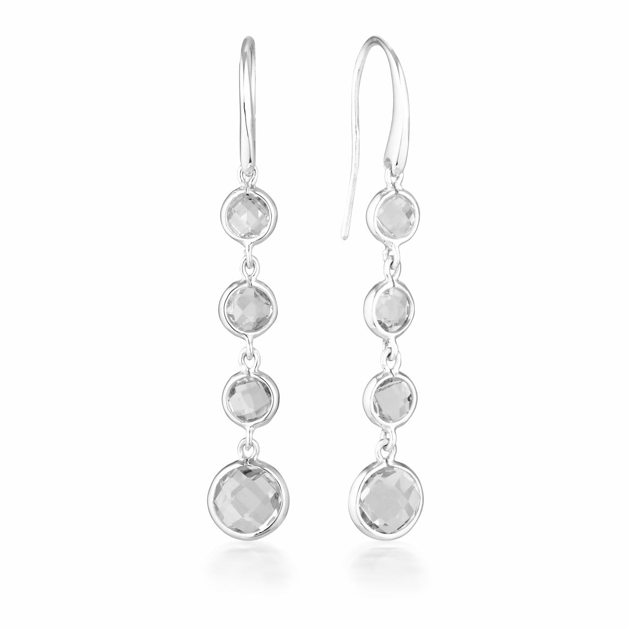 Georgini Sterling Silver Helios White Topaz Drop Earrings