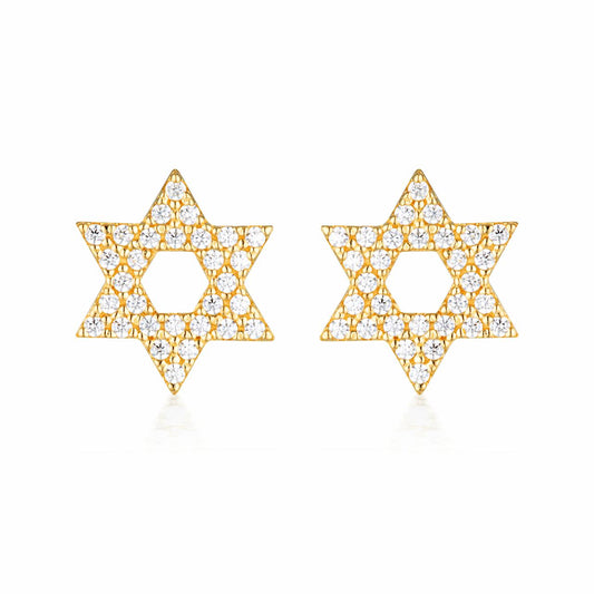 Georgini Gold Plated Rock Star Star of David Earrings