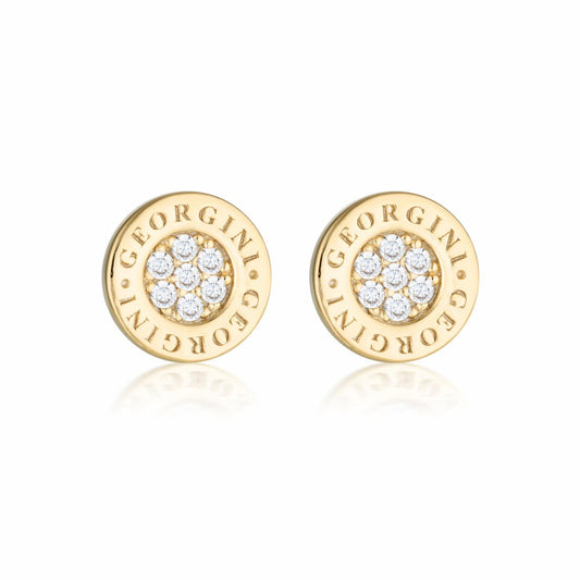 Georgini Gold Plated Reflection Signature Stud Earrings