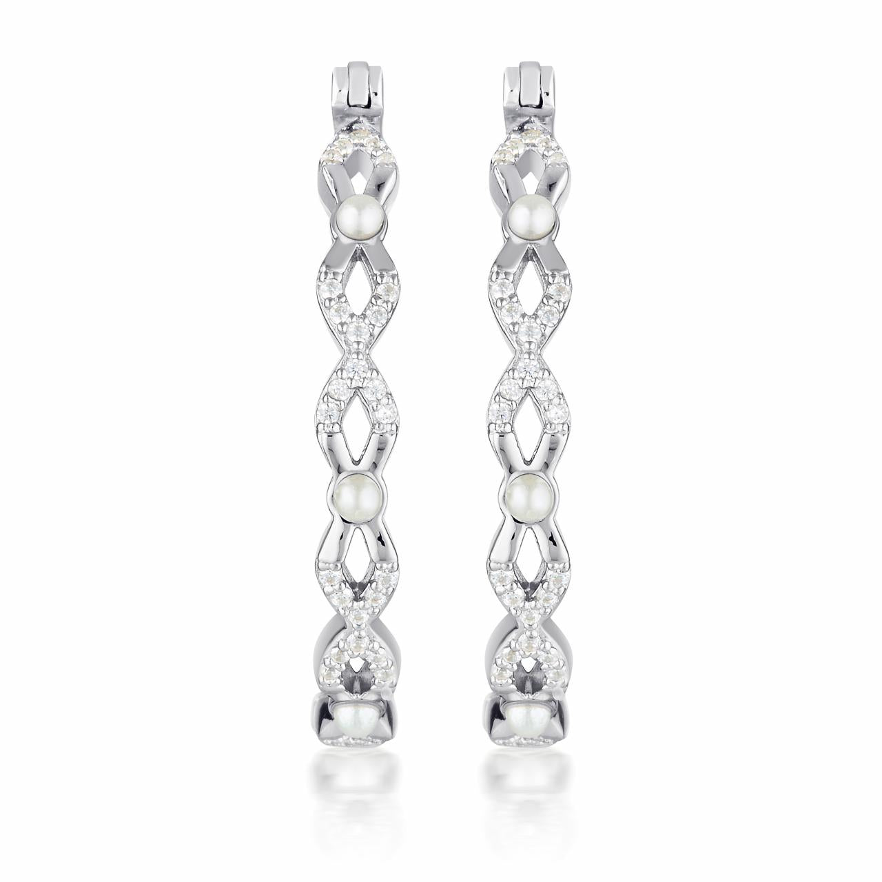 Georgini Sterling Silver & Pearl Red Carpet Ovation Earrings