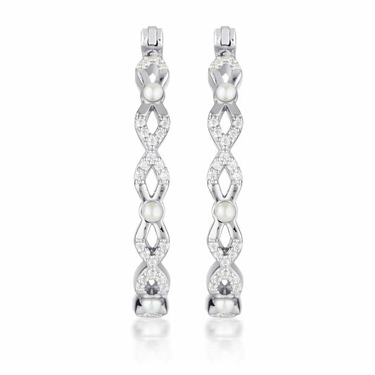 Georgini Sterling Silver & Pearl Red Carpet Ovation Earrings