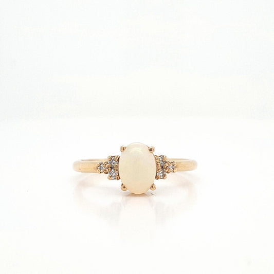 Opal & Diamond 9ct Yellow Gold Ring